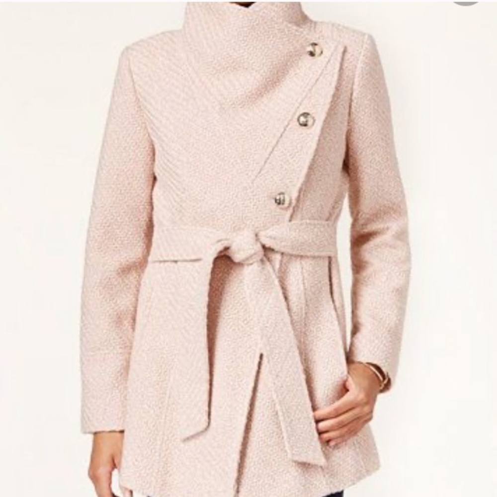 XS Jessica Simpson Pink Asymmetrical Wrap Coat